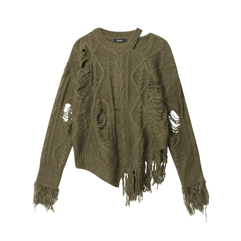 Hazel Fringed Frayed Sweater