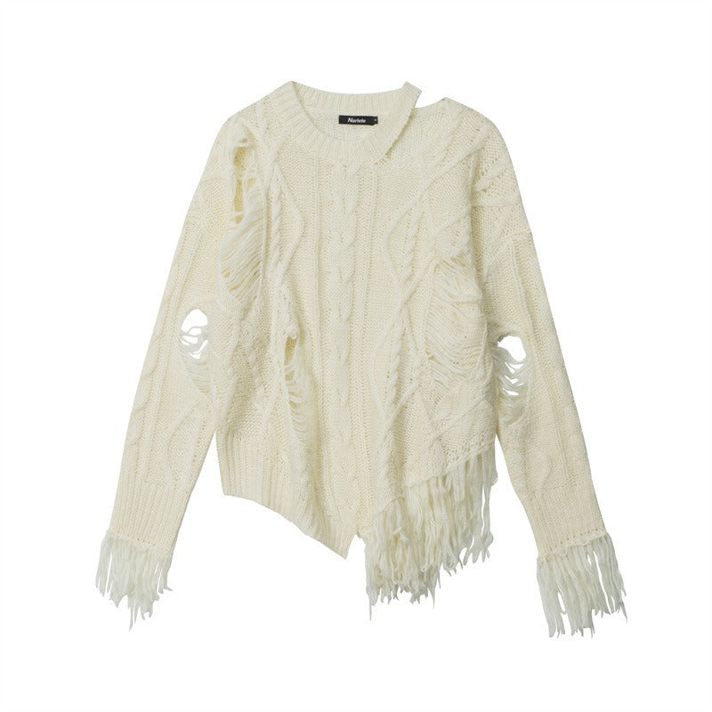 Hazel Fringed Frayed Sweater